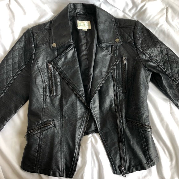 Decree Jackets & Blazers - Black Vegan Leather Jacket